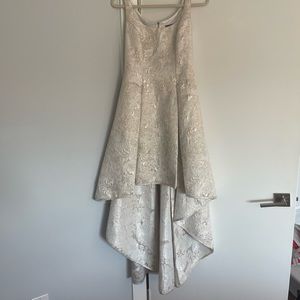 Aqua gold and ivory high low dress